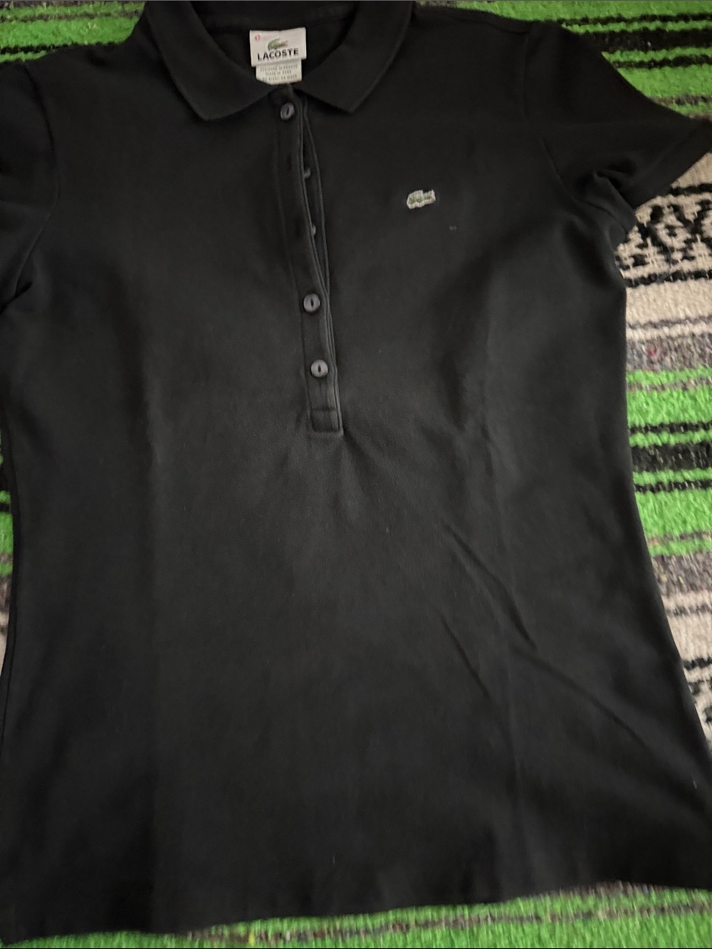 Lacoste Black Men's Short-Sleeve Polo with Embroidered Crocodile